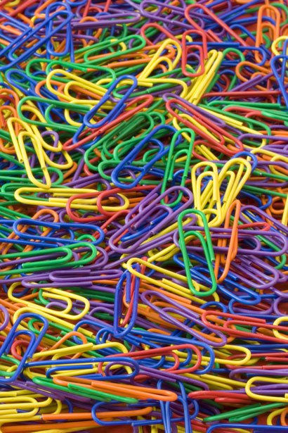 multi-colored paperclips