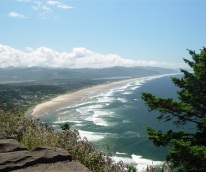 View of Rockaway Beach on the beautiful Oregon coast.